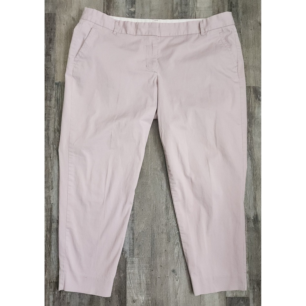 J.Crew City Fit Chino Capri Pants Women 16 Pink Stretch Cotton Mid Rise Cropped